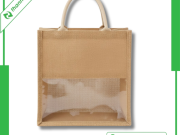 Túi Vải Đay Phối Nhựa Trong Suốt