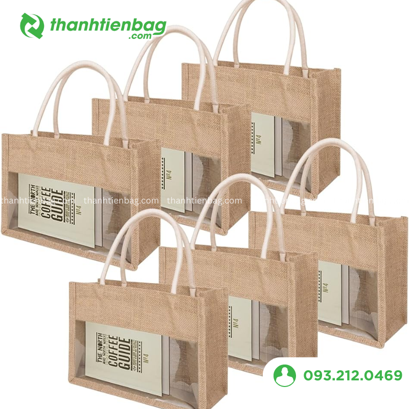 mẫu túi vải đay phối nhựa PVC trong suốt 4