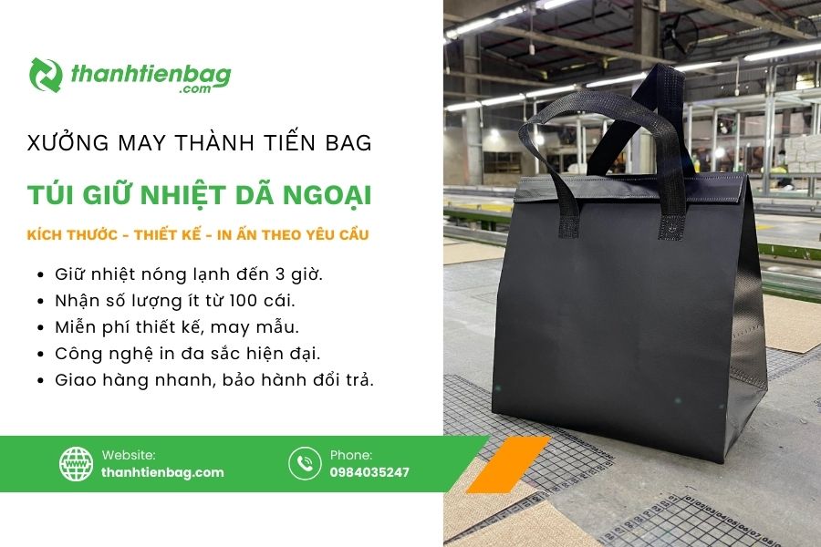 may túi vải giữ nhiệt dã ngoại