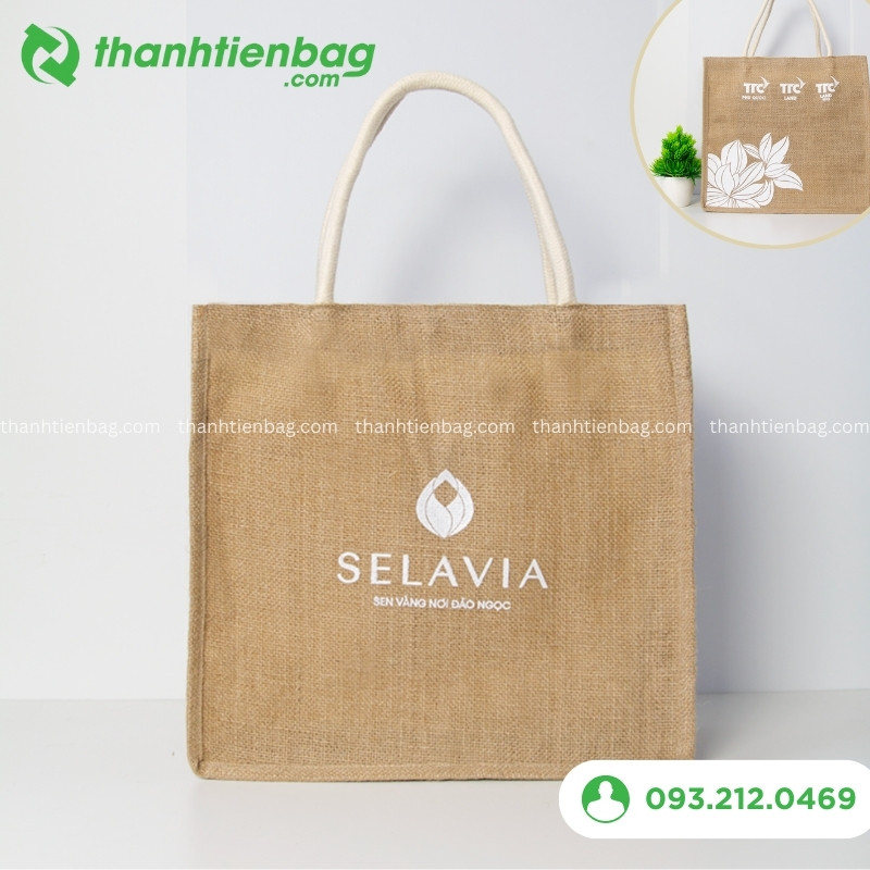 Mẫu túi linen trang sức in logo 4