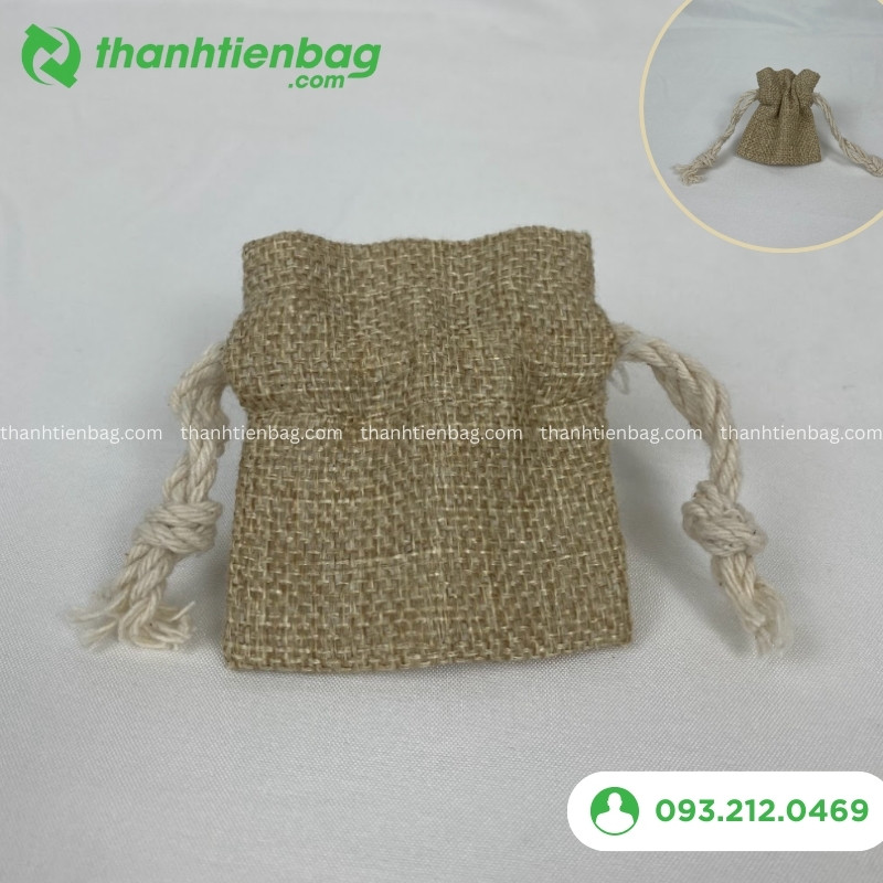 Mẫu túi vải đay dây rút đựng trang sức 2