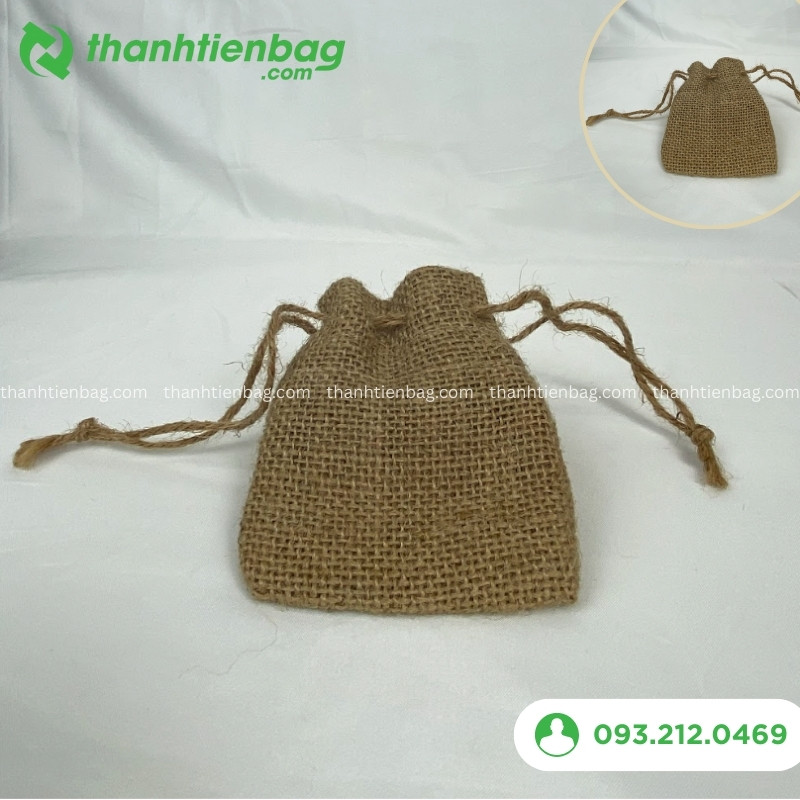 Mẫu túi vải đay dây rút đựng trang sức 2