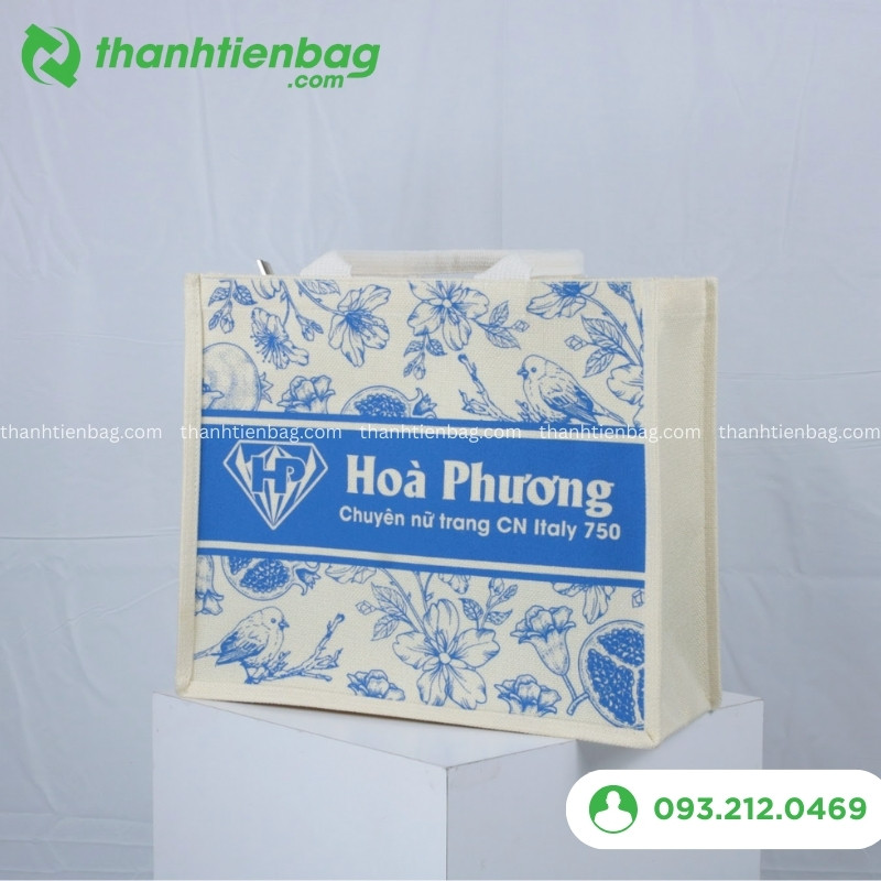  Túi vải linen in logo cửa hàng trang sức tại xưởng may Thành Tiến Bag