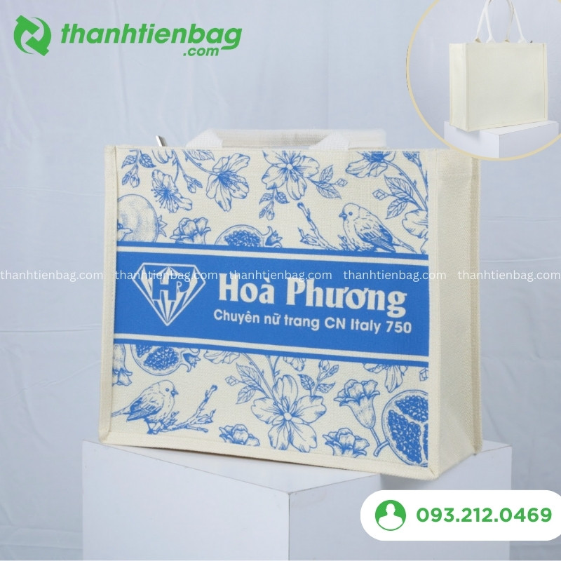 Mẫu túi linen trang sức in logo 3