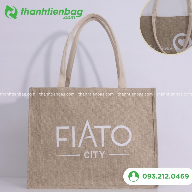 Mẫu túi linen trang sức in logo 2