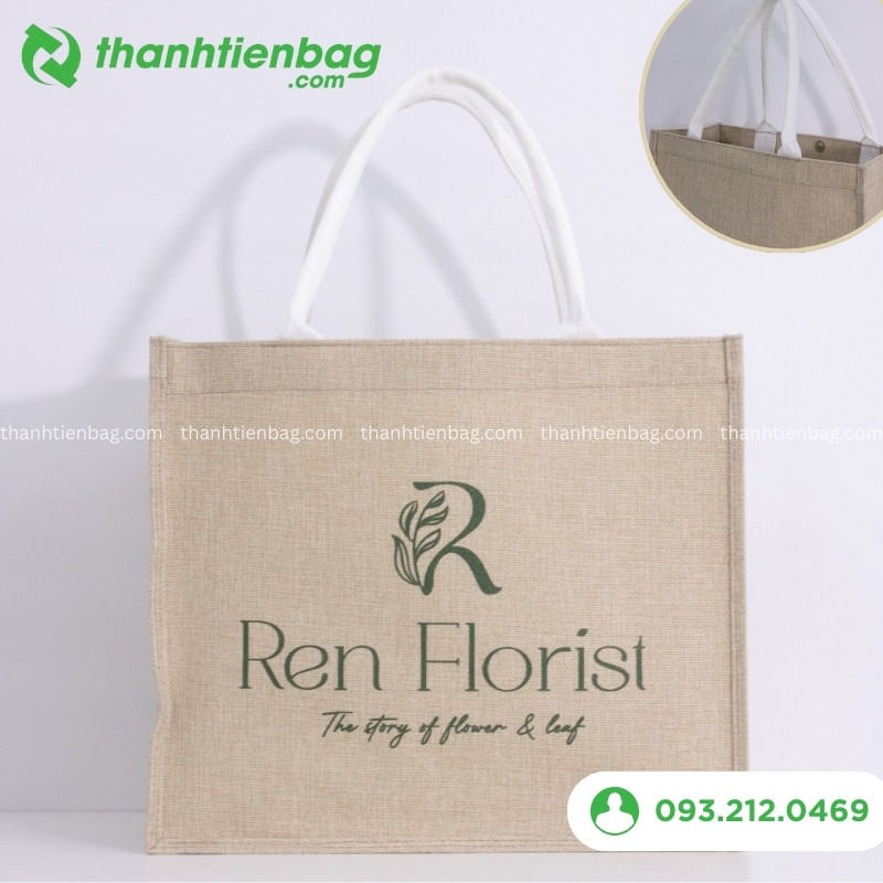 Mẫu túi linen trang sức in logo 1